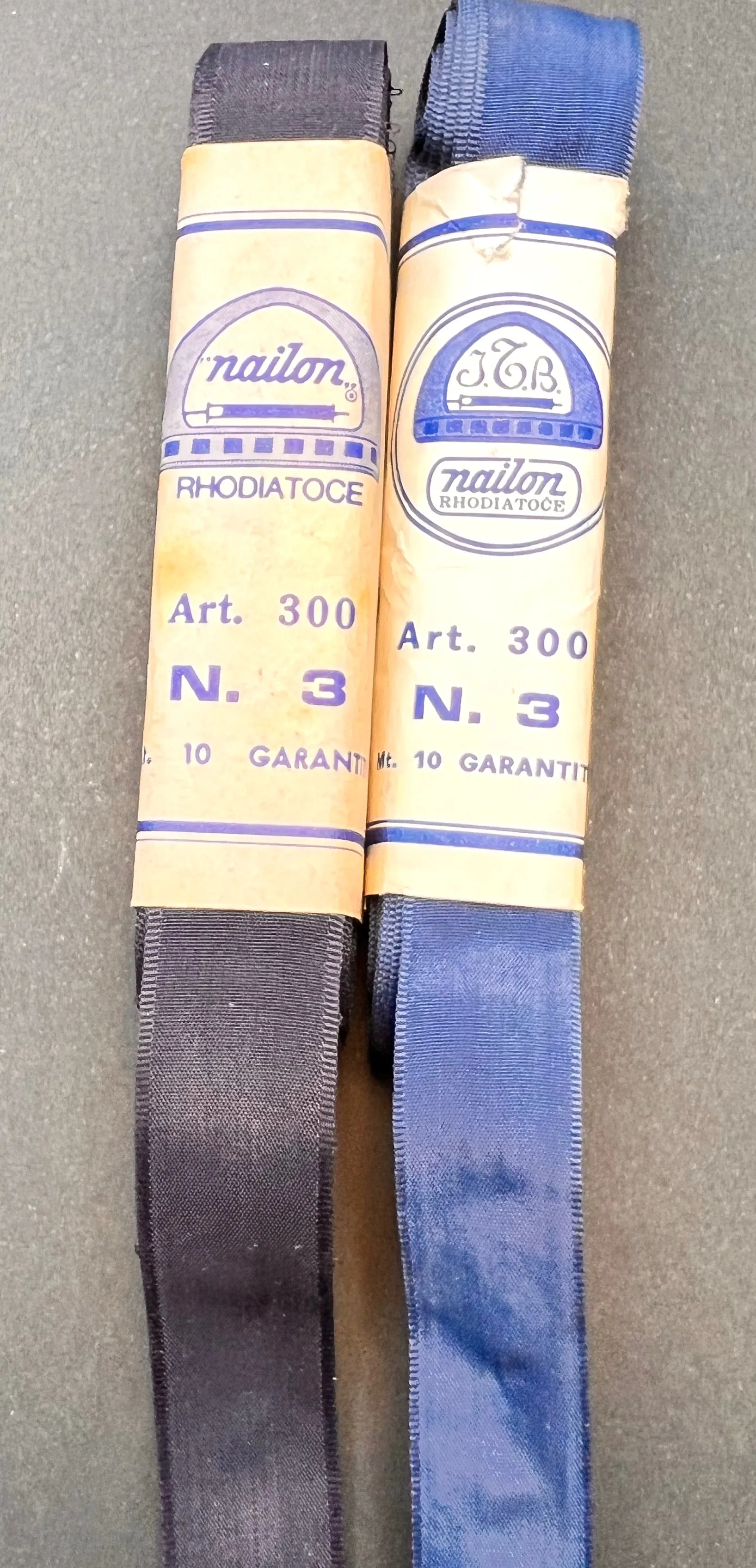 10 m VINTAGE Italian 1.5cm Navy or Dark Blue Nylon Ribbon