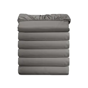 (6-Pack) Luxury Fitted Sheets! Premium Hotel Quality Elegant Comfort Wrinkle-Free 1500 Thread Count Egyptian Quality 6-Pack Fitted Sheet with Storage Pockets on Sides, Full Size, Gray