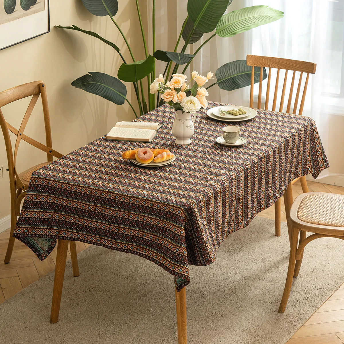 American Ins Light Luxury Rectangular Tablecloth Chenille Fabric Jacquard Dining Table Tablecloth Living Room Decorative Table Mat