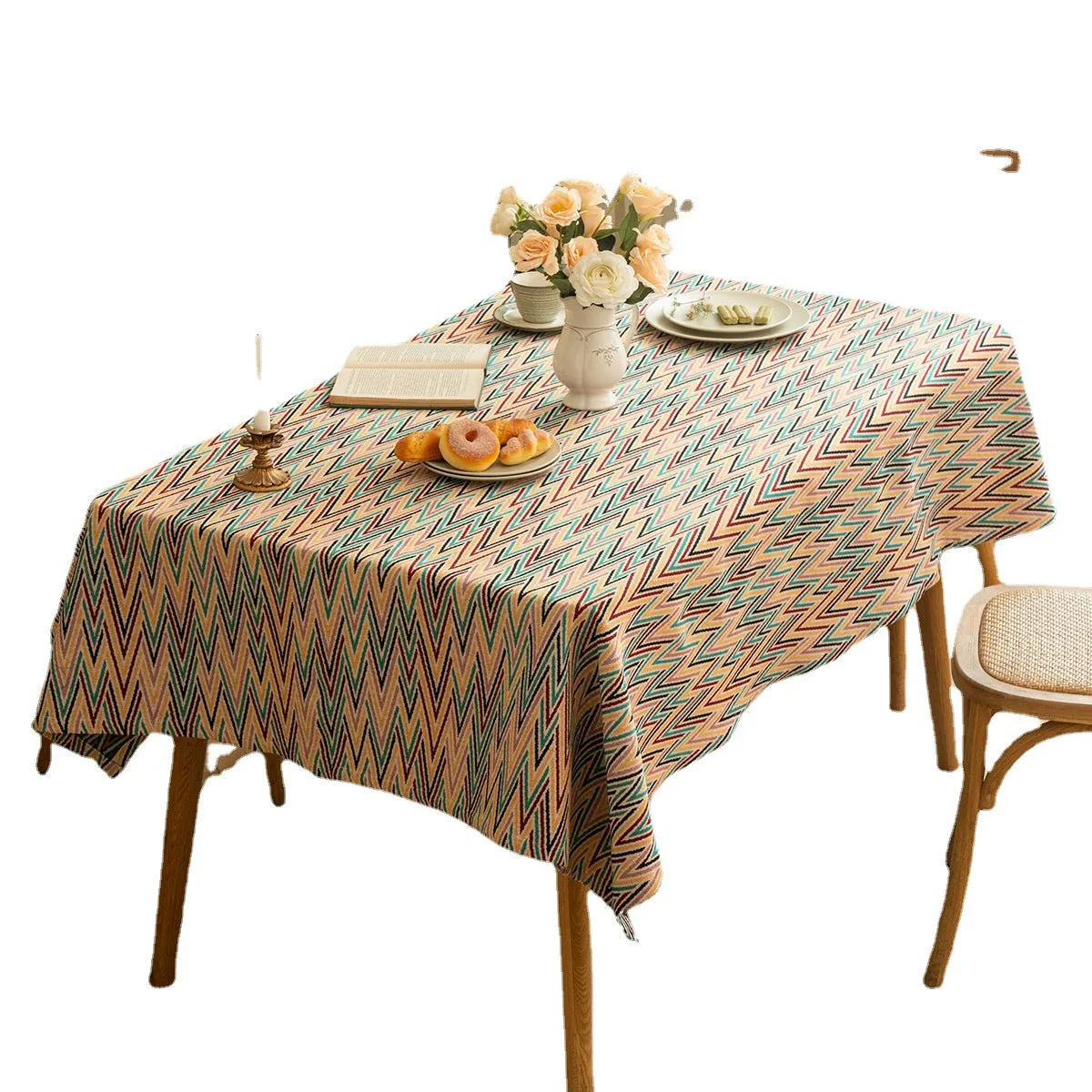 American Ins Light Luxury Rectangular Tablecloth Chenille Fabric Jacquard Dining Table Tablecloth Living Room Decorative Table Mat