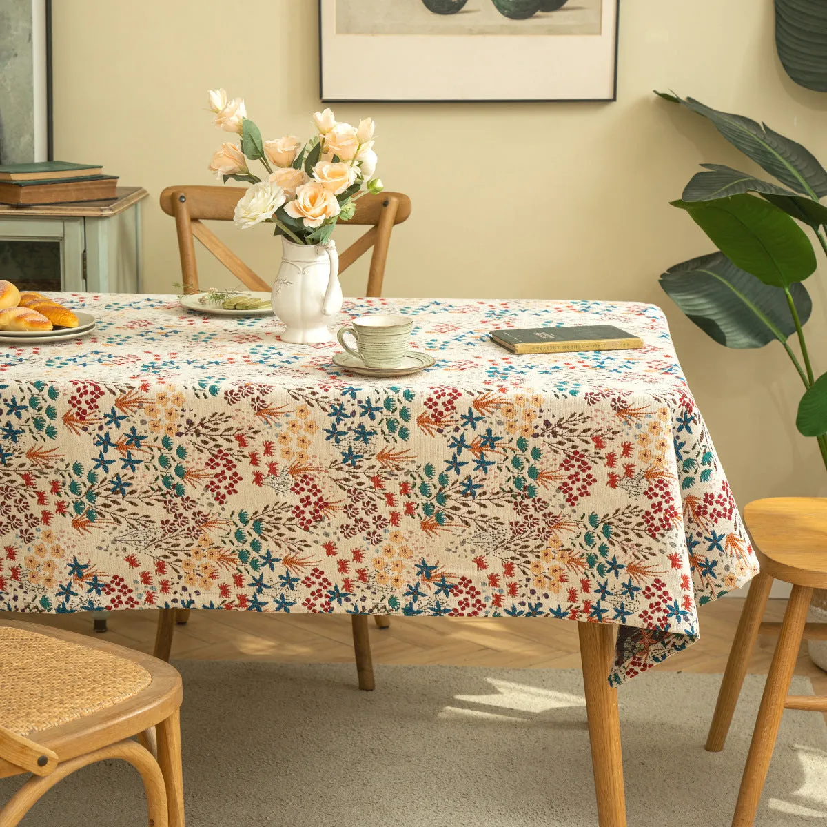 American Ins Light Luxury Rectangular Tablecloth Chenille Fabric Jacquard Dining Table Tablecloth Living Room Decorative Table Mat