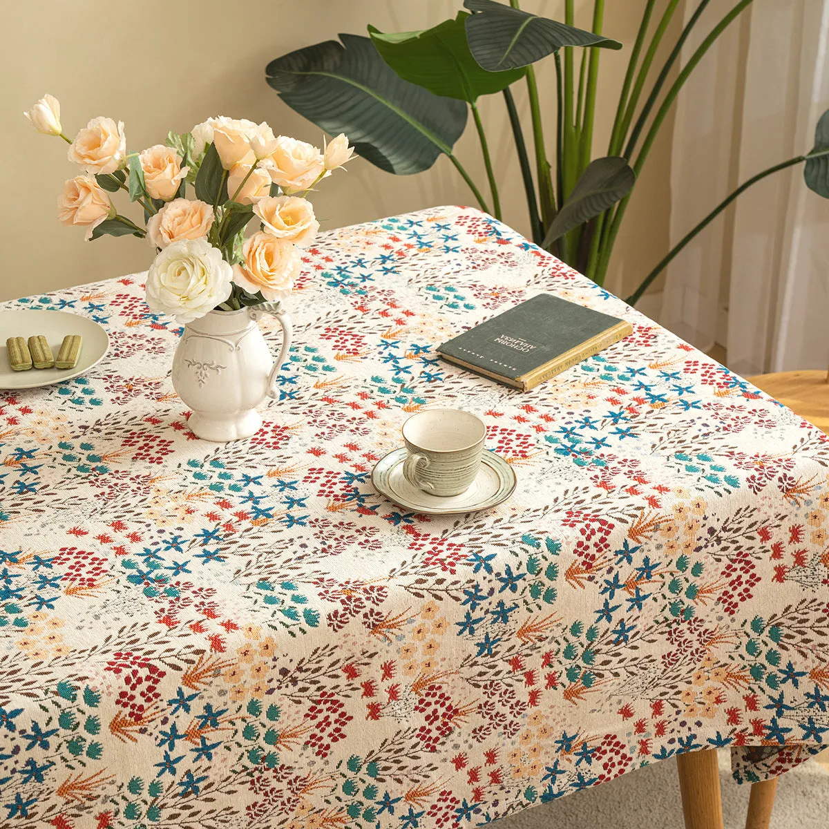 American Ins Light Luxury Rectangular Tablecloth Chenille Fabric Jacquard Dining Table Tablecloth Living Room Decorative Table Mat