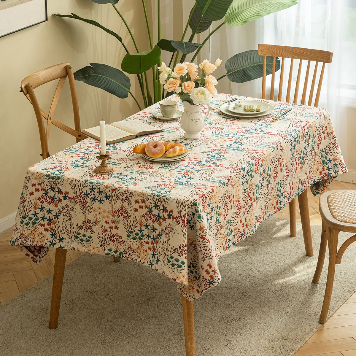 American Ins Light Luxury Rectangular Tablecloth Chenille Fabric Jacquard Dining Table Tablecloth Living Room Decorative Table Mat