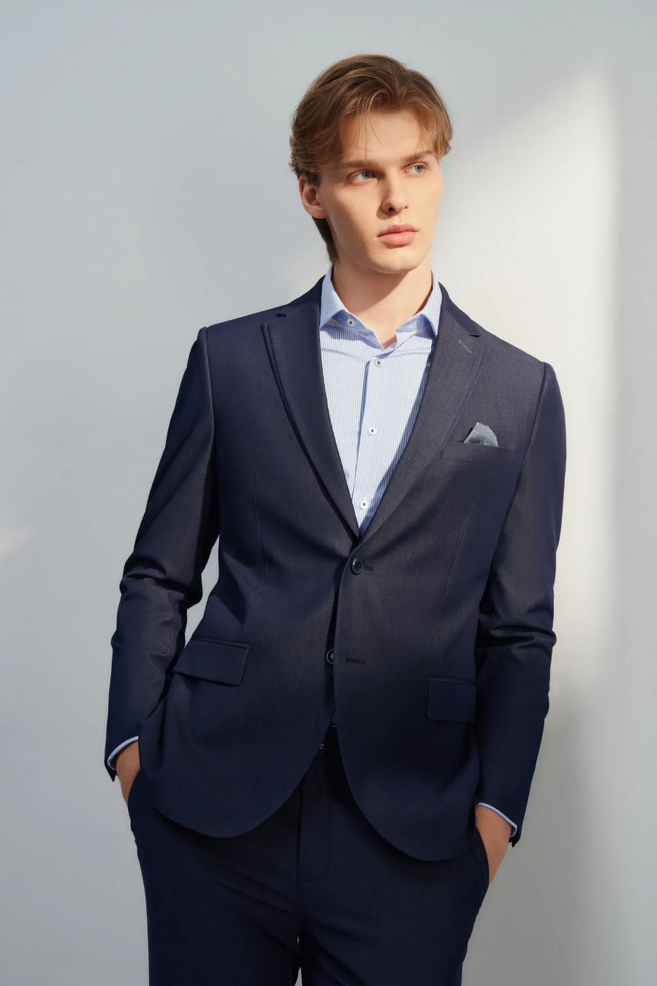 Anti-Bacterial Slim Fit Textured Suit Blazer