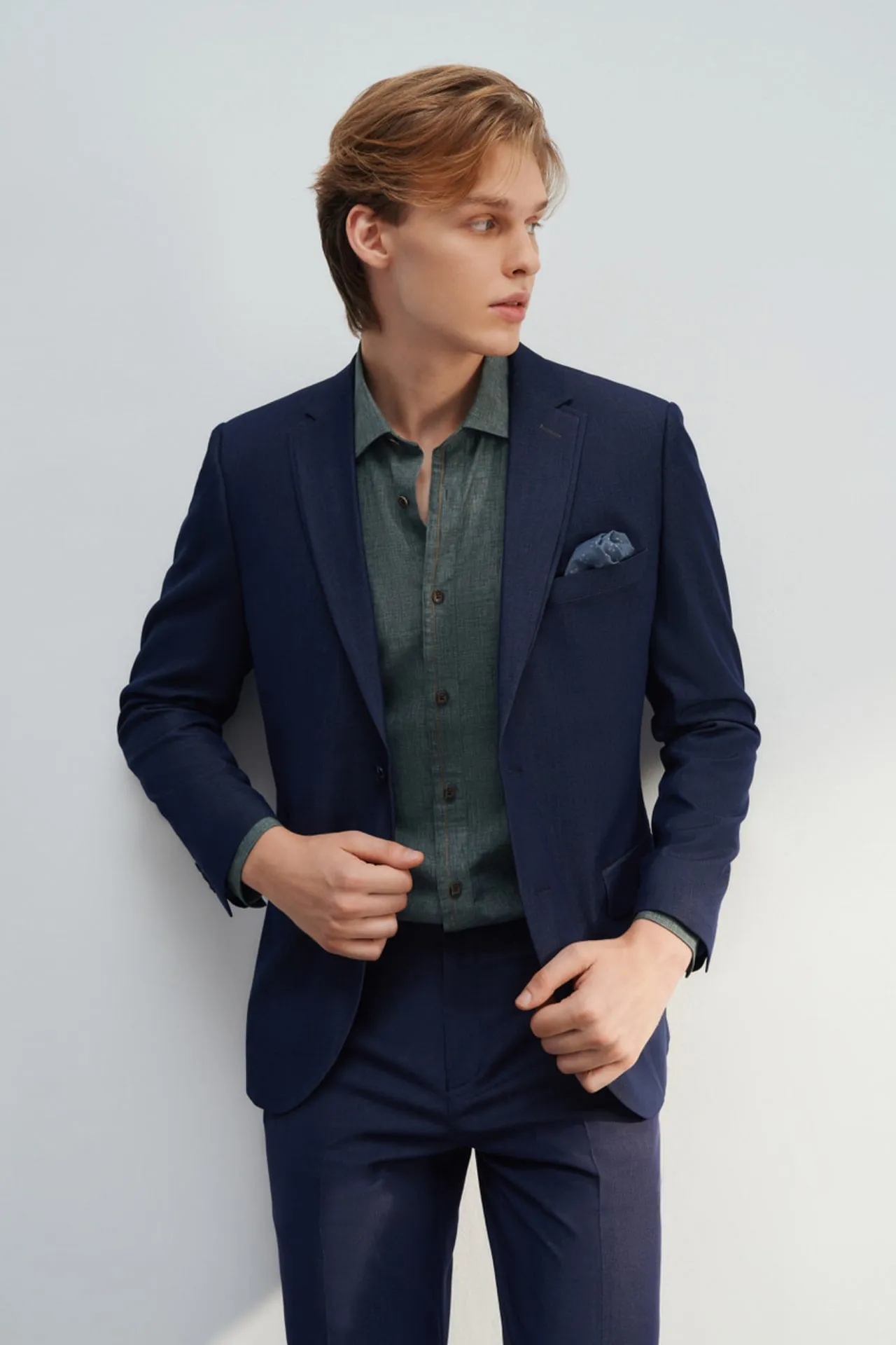 Anti-Bacterial Slim Fit Textured Suit Blazer