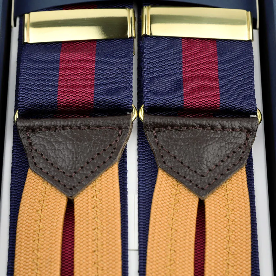 Barathea Braces - Navy / Red