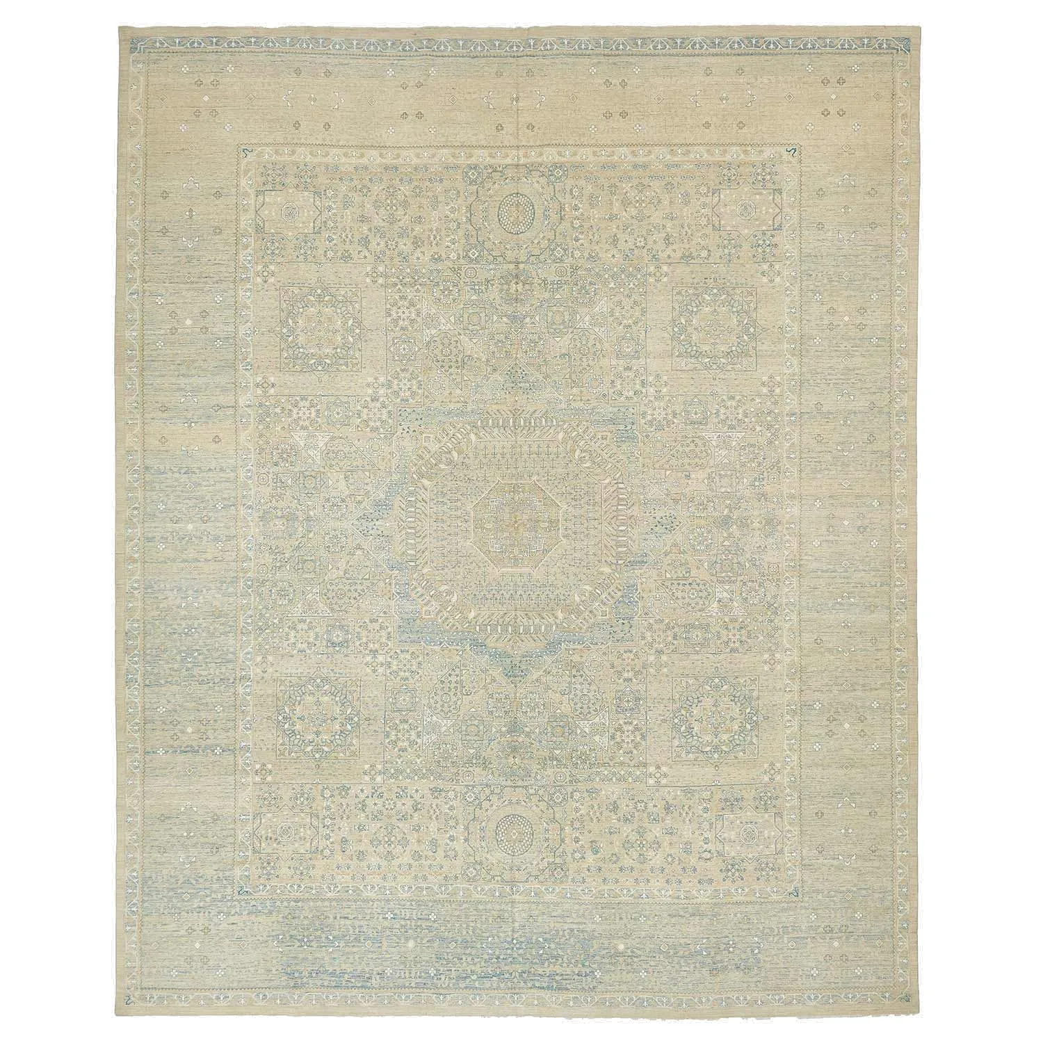 Beige Traditional Wool Rug - 12'11" x 16'