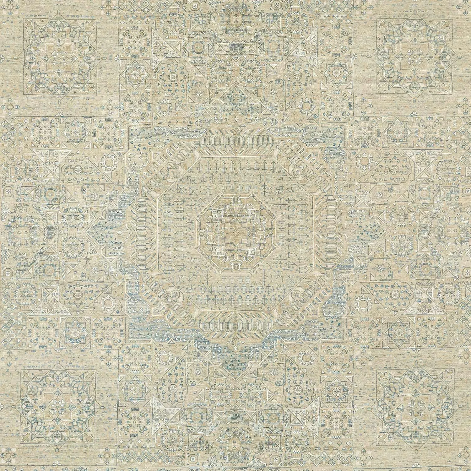 Beige Traditional Wool Rug - 12'11" x 16'