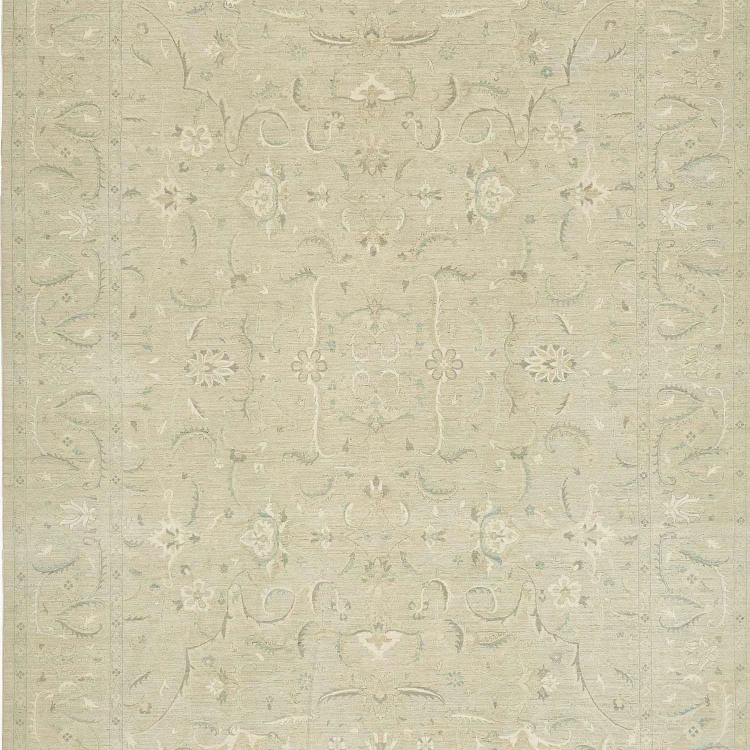 Beige Traditional Wool Rug - 8'11" x 12'3"