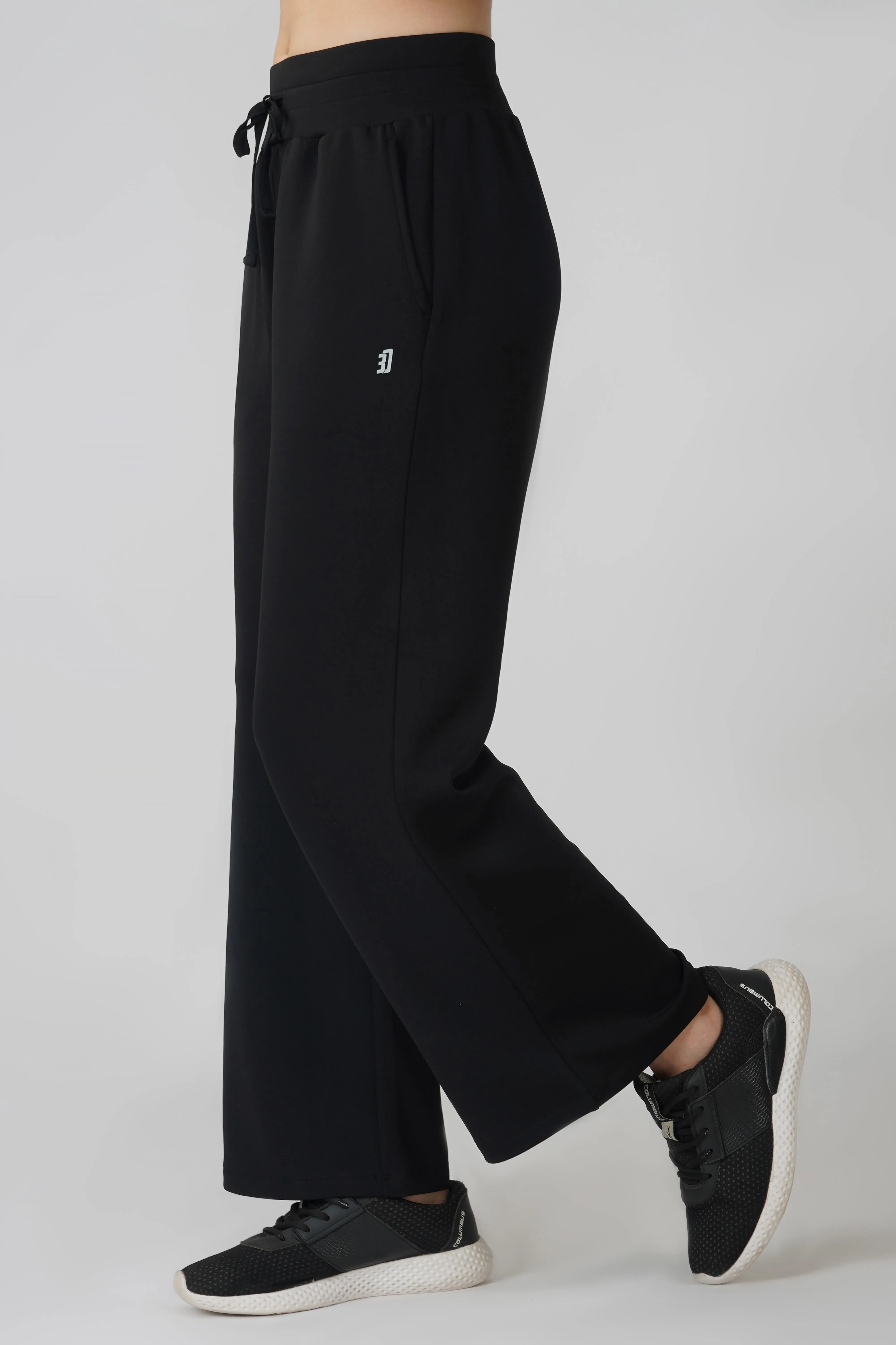 Black Relaxed Wide Leg Trousers