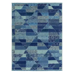 Blue Modern Wool Rug - 9'10" x 12'4"