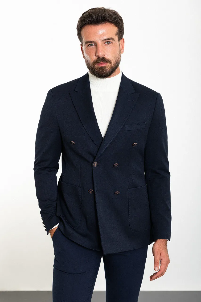 Bojoni Torretta Slim Fit Double и Navy Blue Blazer