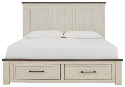 Brewgan California King Panel Storage Bed with Mirrored Dresser, Chest and 2 Nightstands