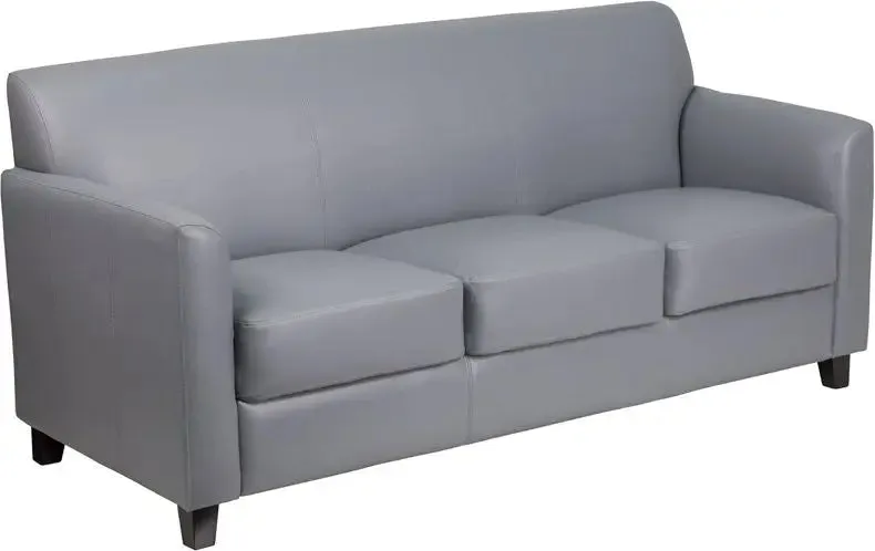 Brielle Gray Leather Sofa w/Flared Arms