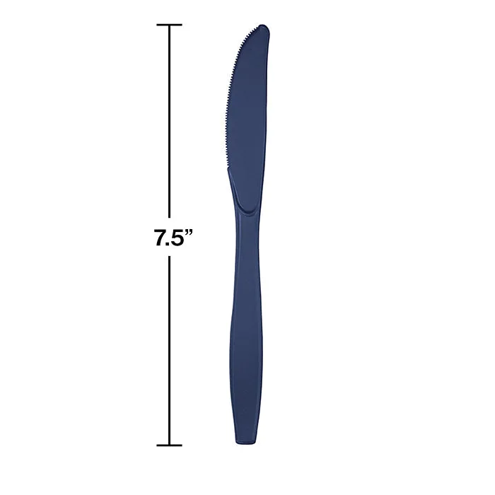 Bulk Pack of 100 Navy Blue Plastic Knives