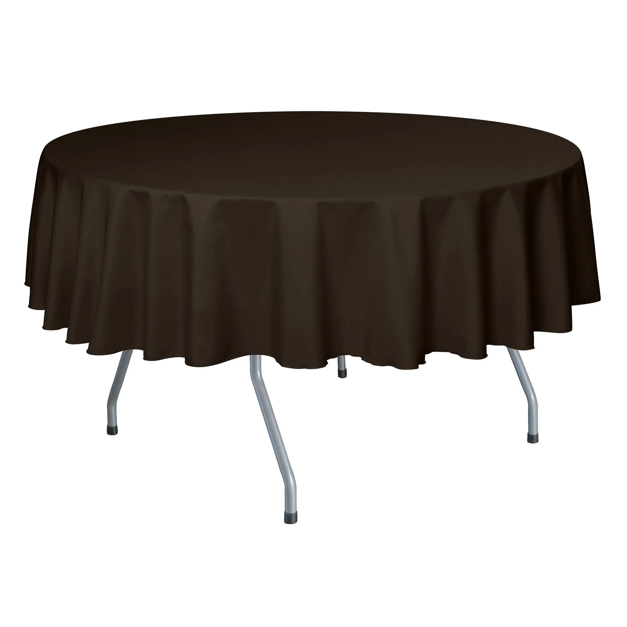 Chocolate 90" Round Poly Premier Tablecloth