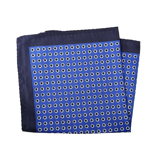 Classy Men Blue Dot Pocket Square