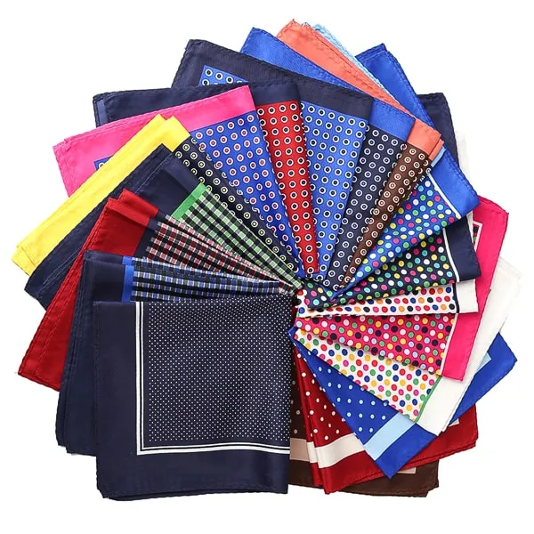 Classy Men Blue Dot Pocket Square