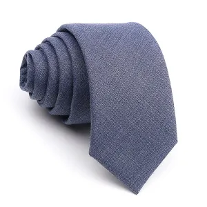 Classy Men Solid Denim Blue Skinny Tie