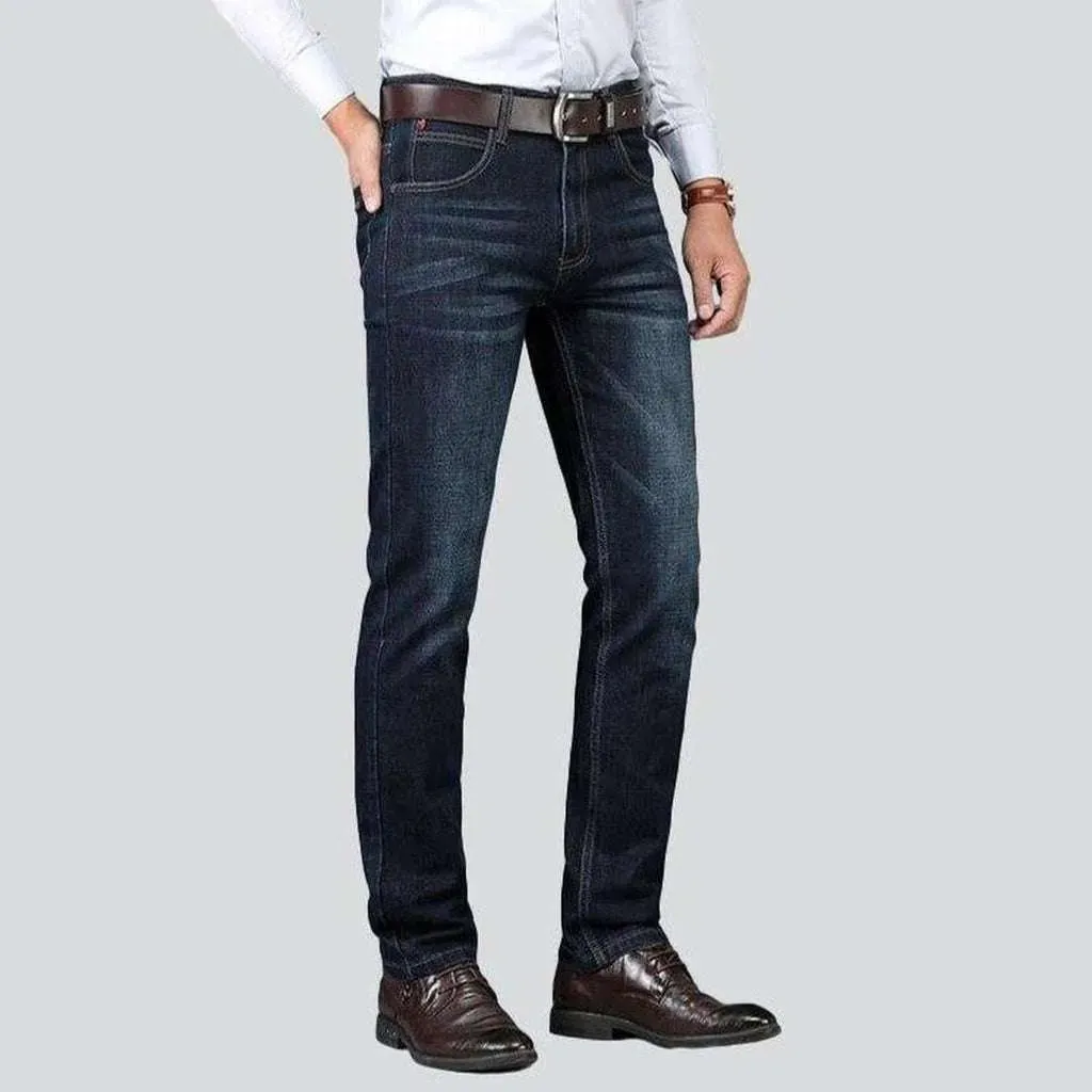 Dark blue regular men's jeans