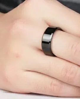 Elegant Black Wedding  Ring