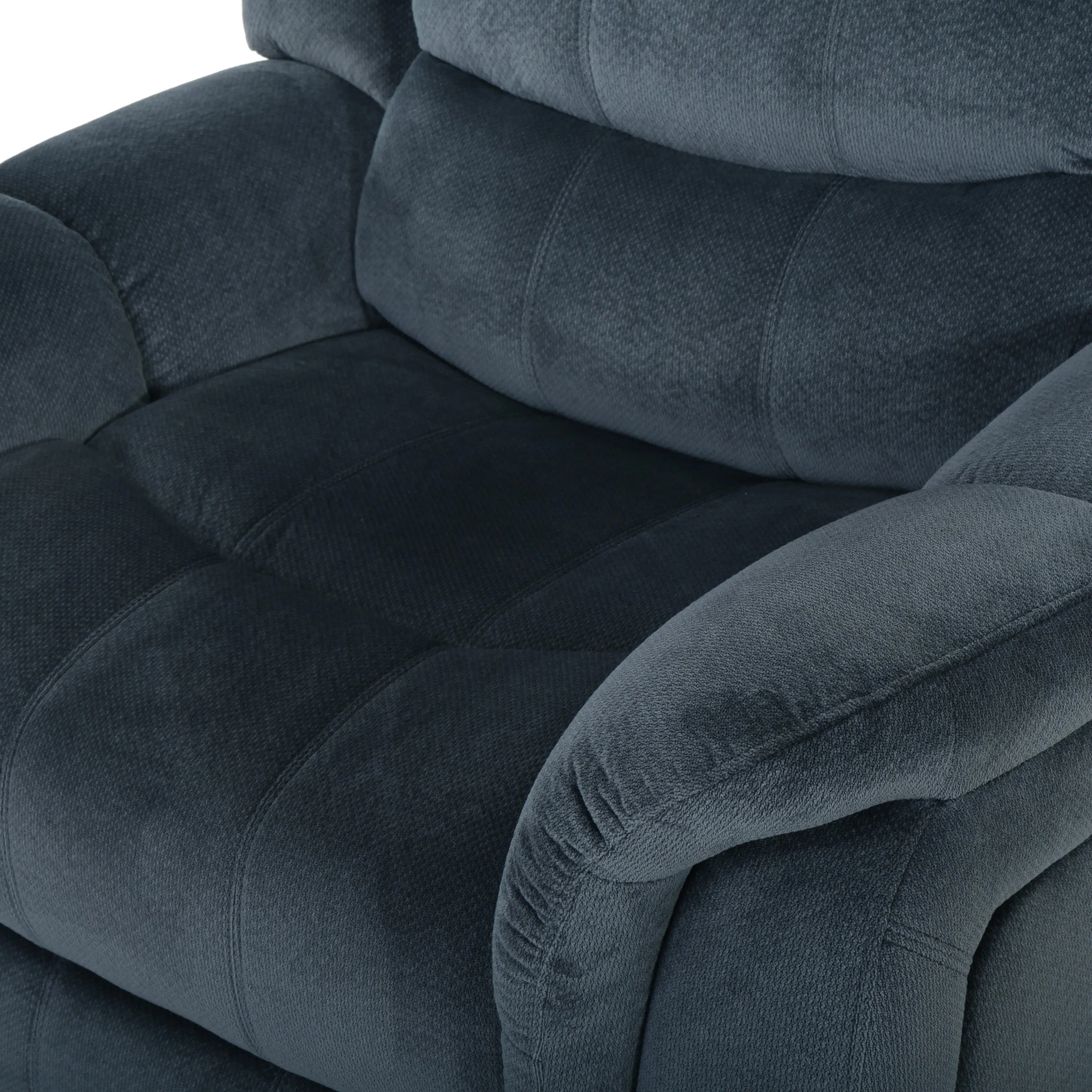 Emryka Contemporary Gray Fabric Glider Recliner