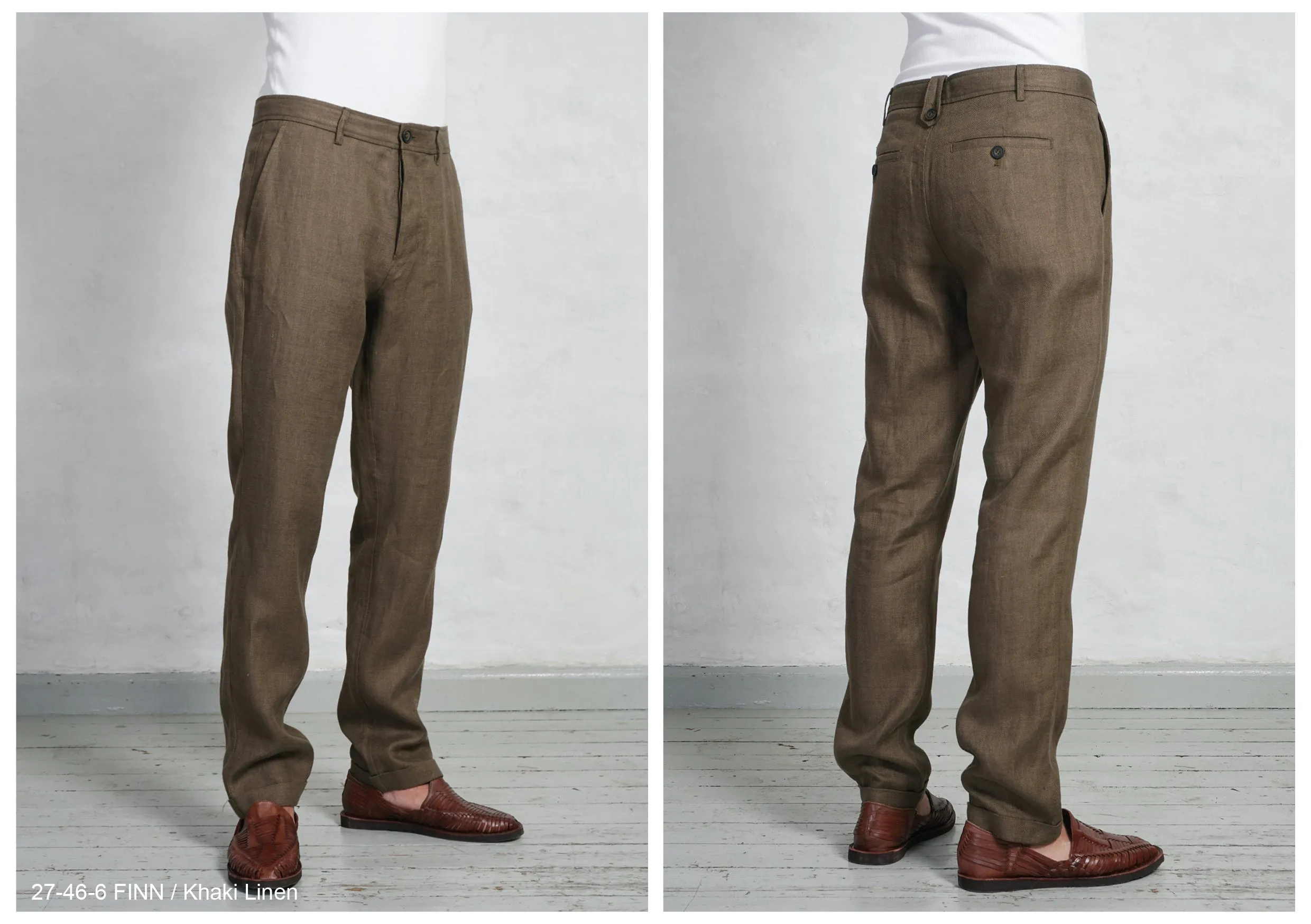 FINN | Regular Fit Trousers | Khaki Linen