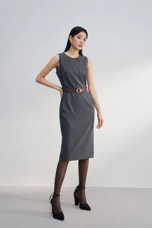 Fitted Dress With Belt