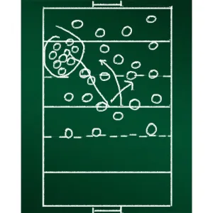 Football Play Chalkboard Printed Backdrop