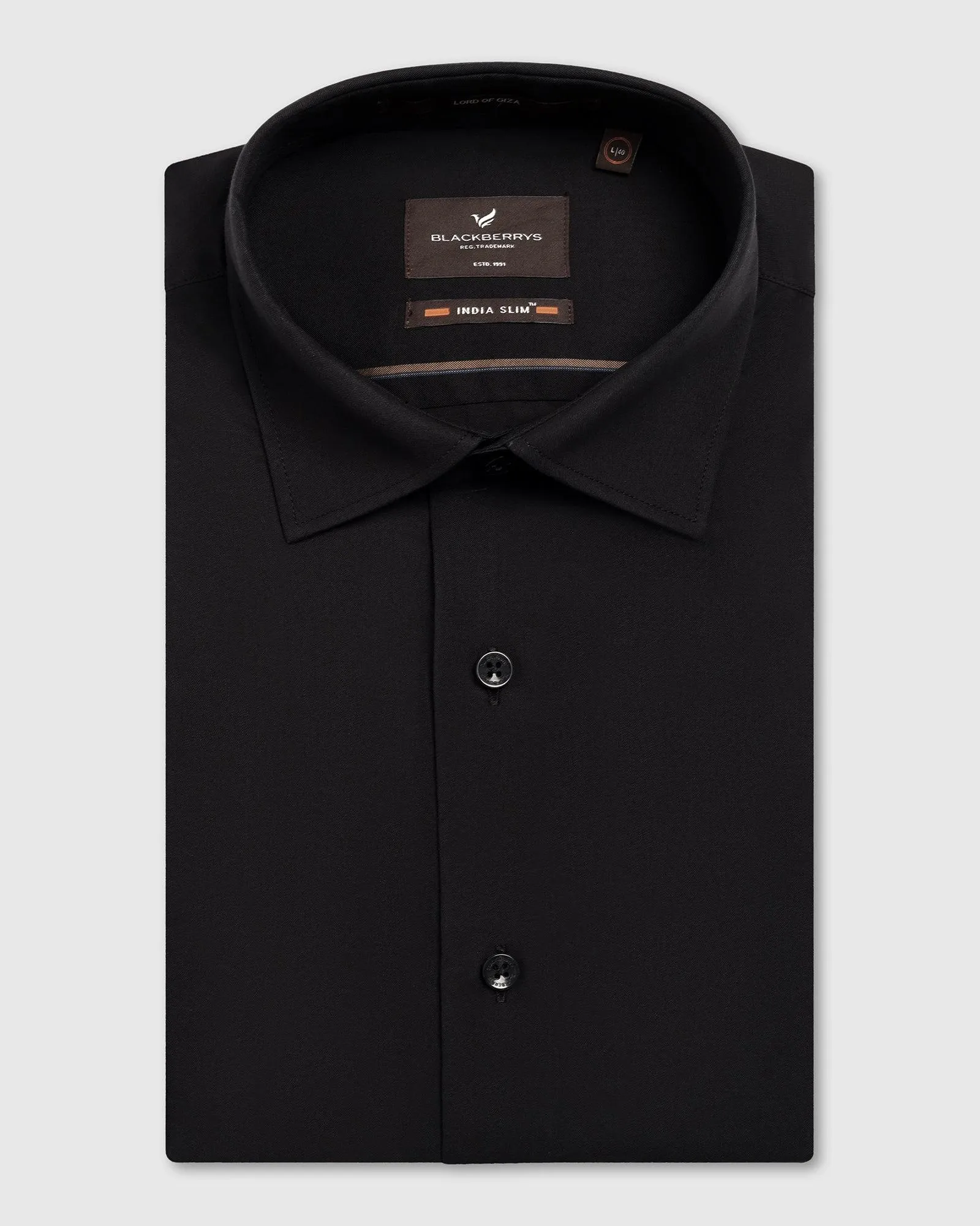 Formal Black Solid Shirt - Amber