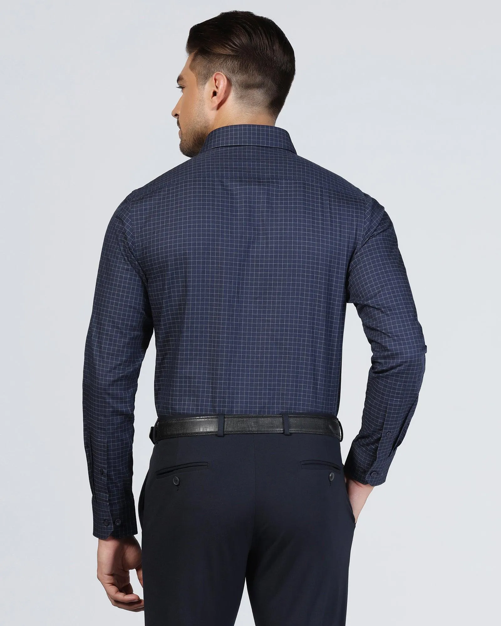 Formal Navy Check Shirt - Watson