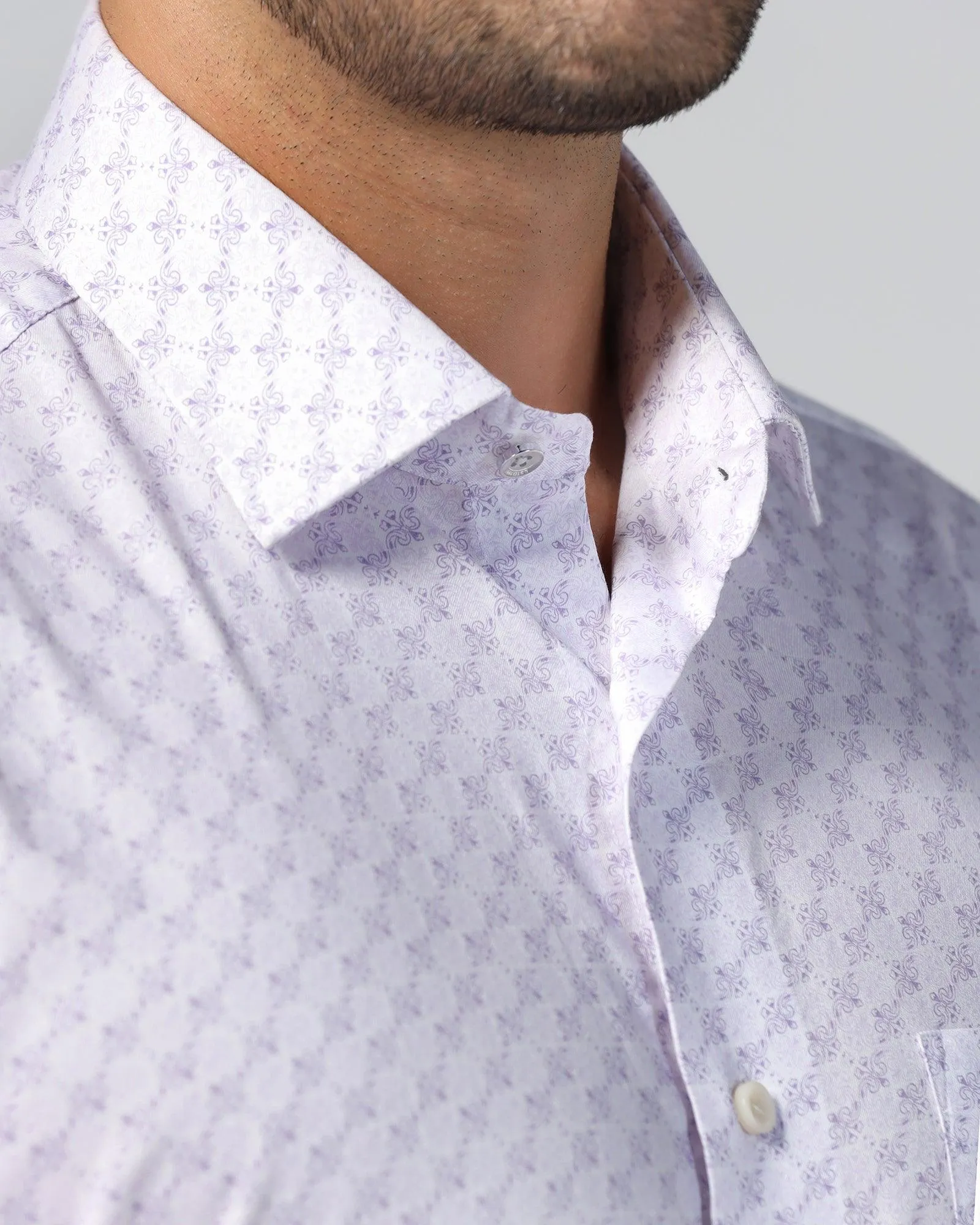 Formal Purple Printed Shirt - Iris