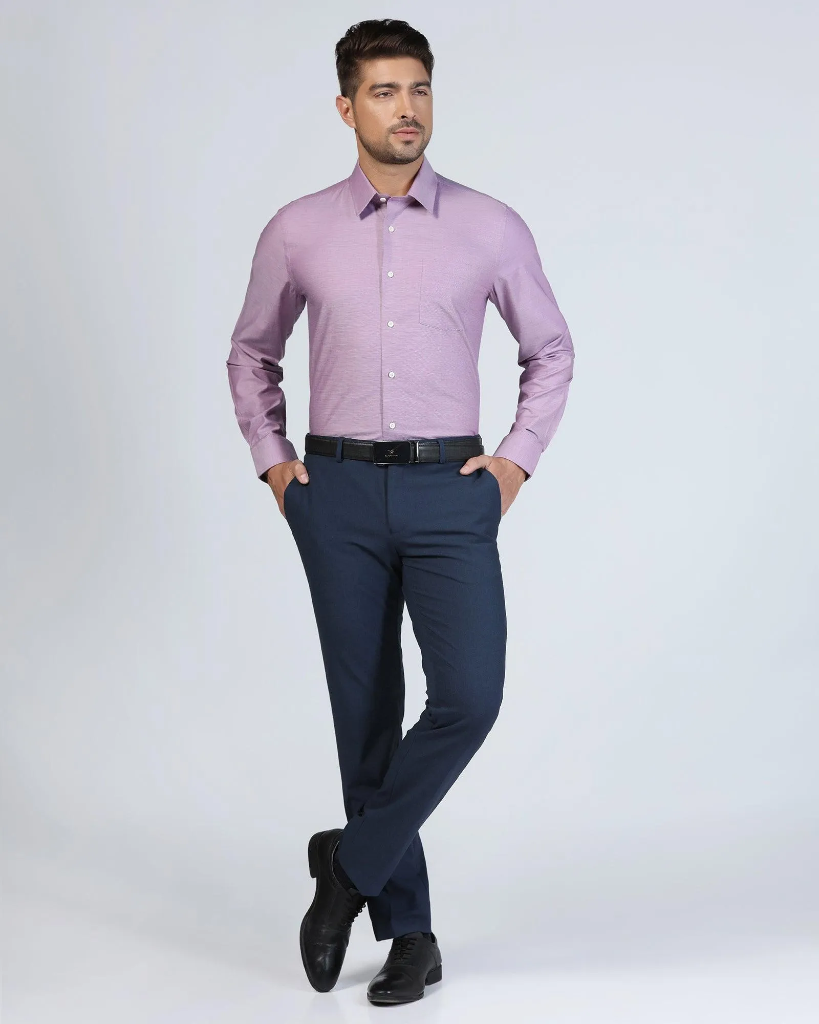 Formal Purple Textured Shirt - Robot