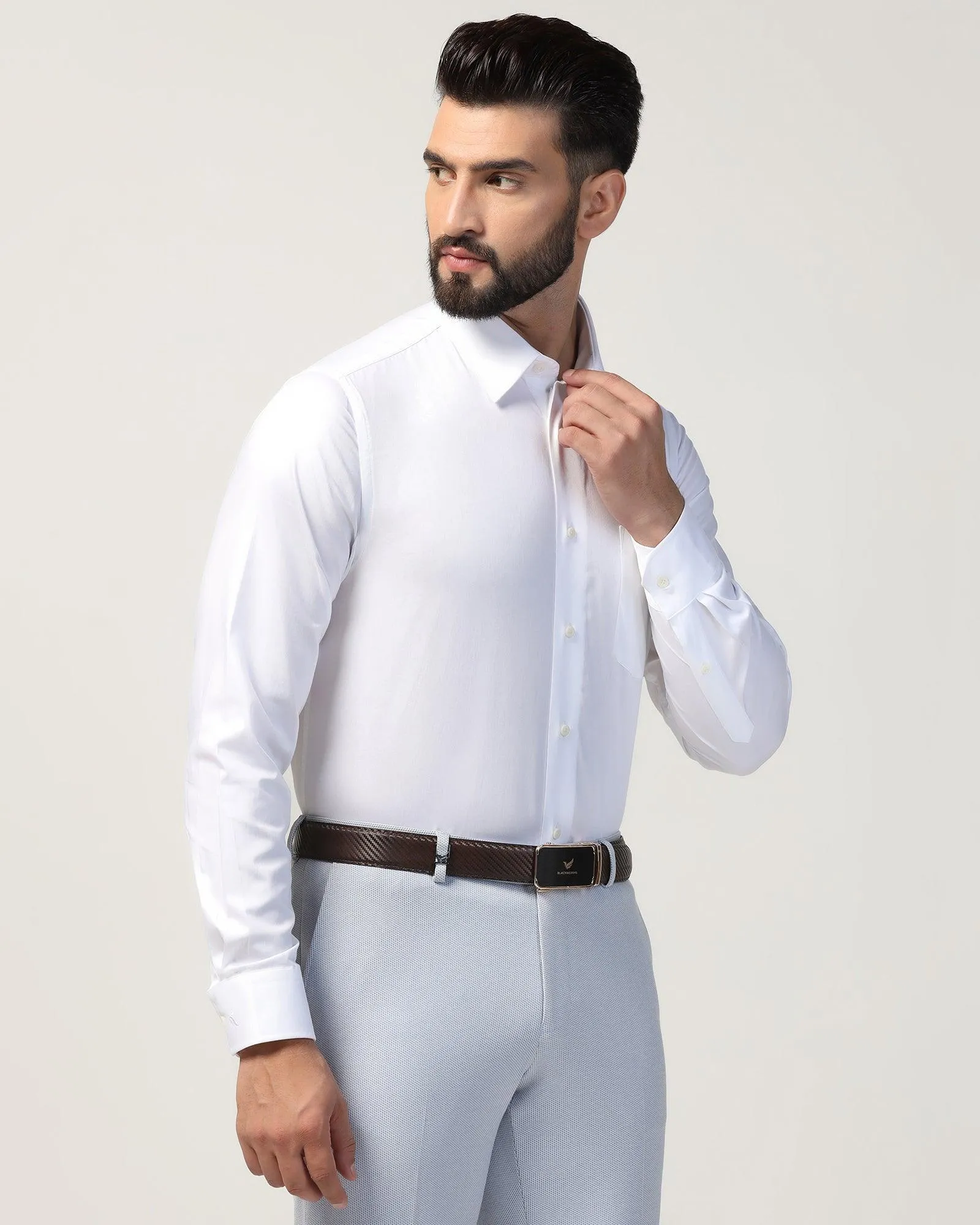 Formal White Textured Shirt - Robot