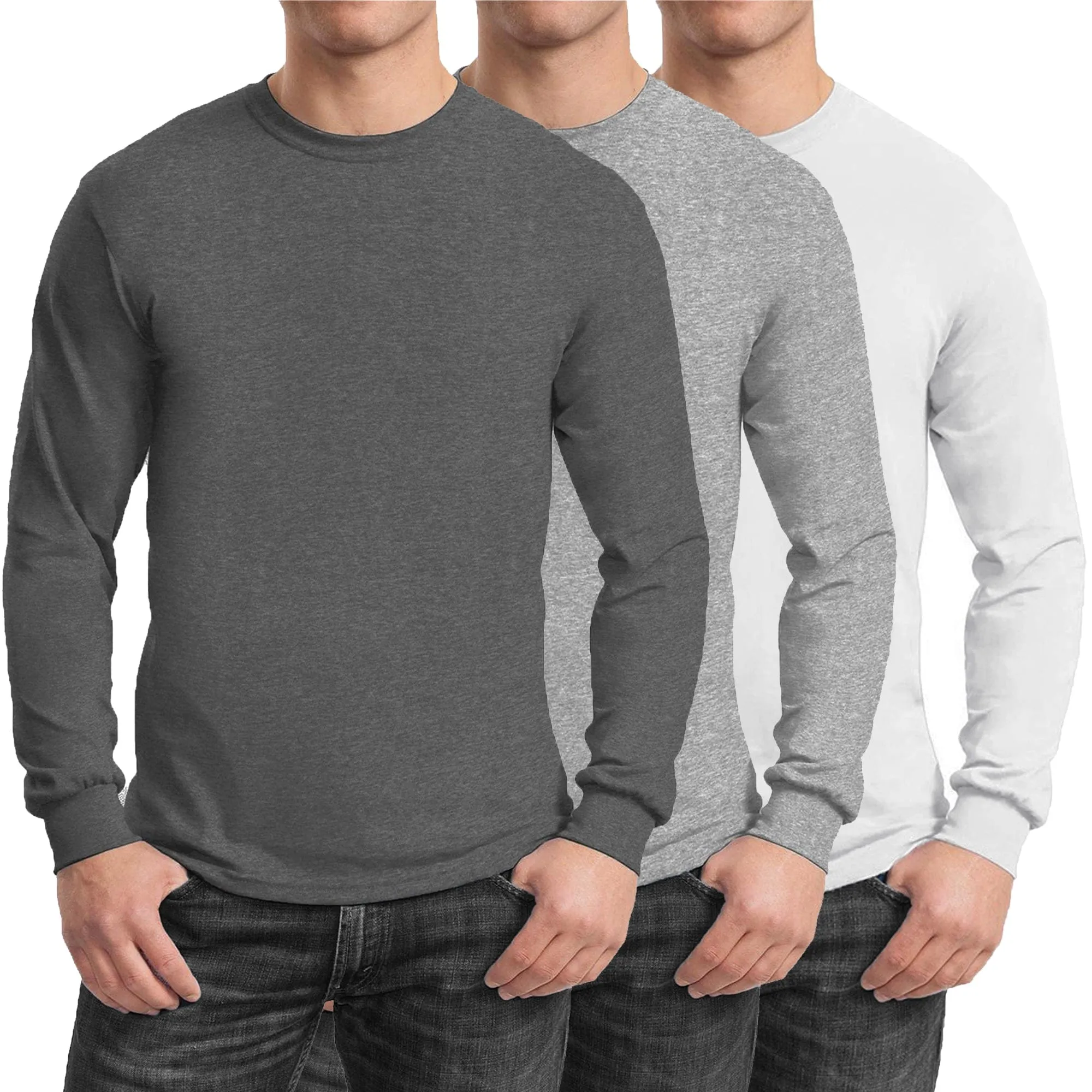 GBH Men's Egyptian Cotton Blend Long Sleeve Tee 3-Pack (S-2XL)