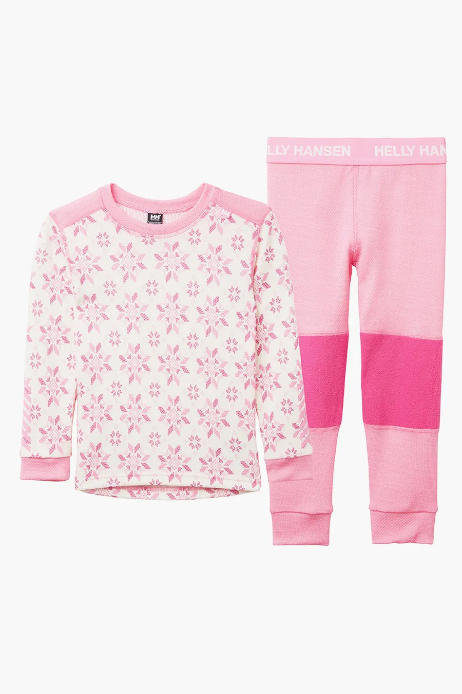 Girls Baselayer Helly Hansen Kids Lifa Merino Set Sugar Pink