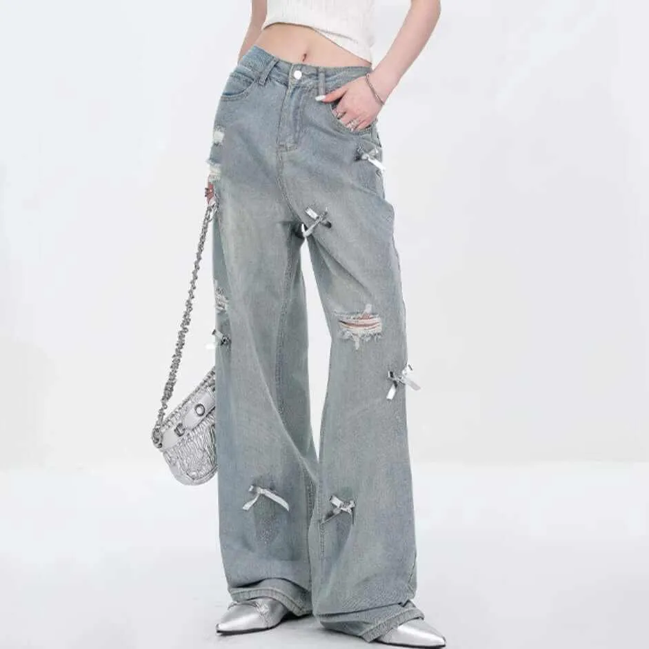 Glow Chic's Ripped Straight Retro Jeans