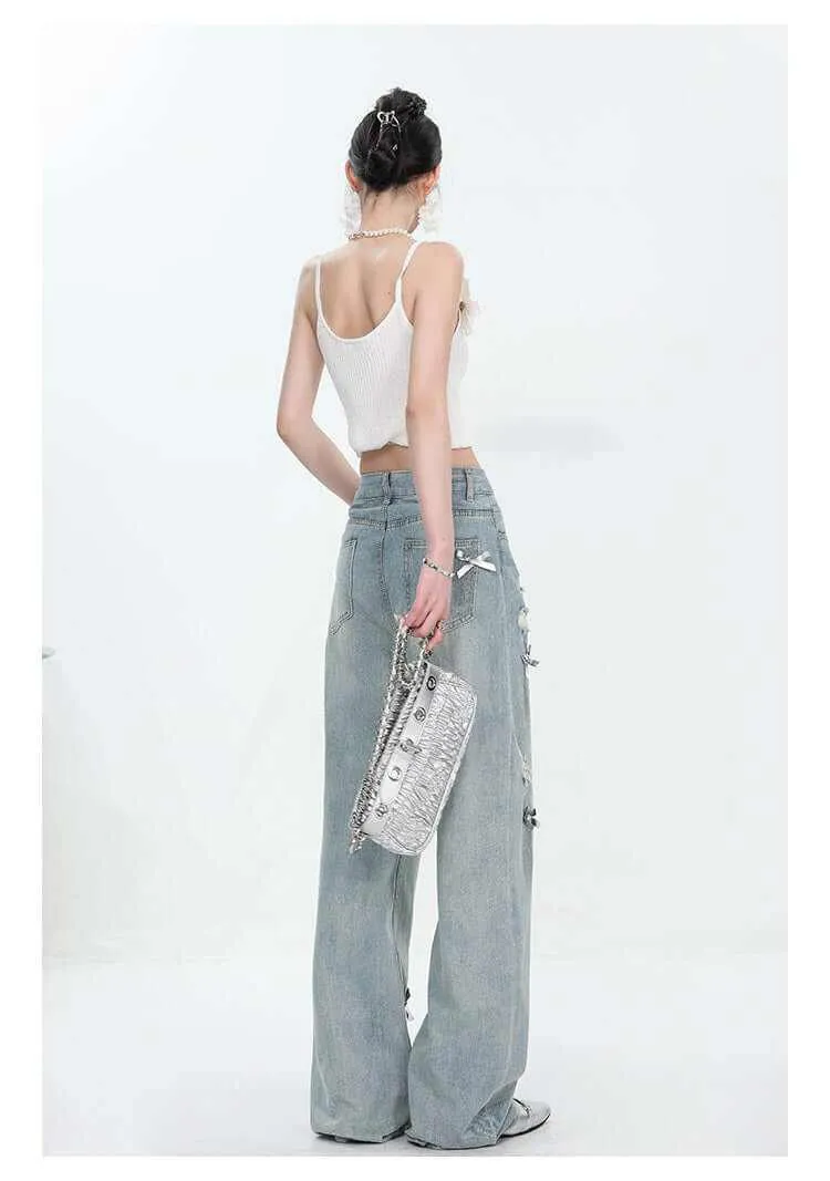 Glow Chic's Ripped Straight Retro Jeans