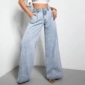 Glow Chic's Wide Leg Loose Denim Trousers