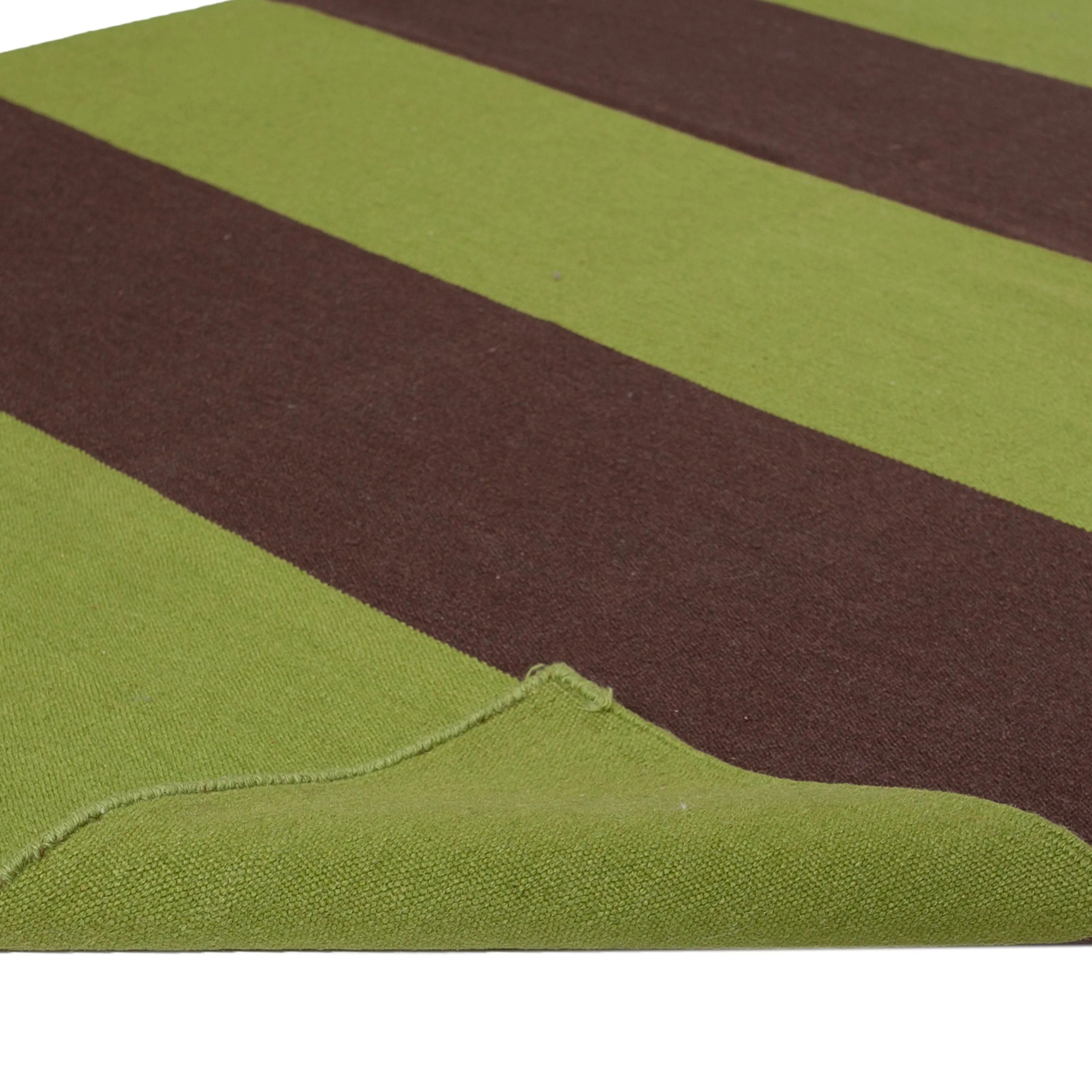 Green Flatweave Wool Rug - 3'6" x 5'6"