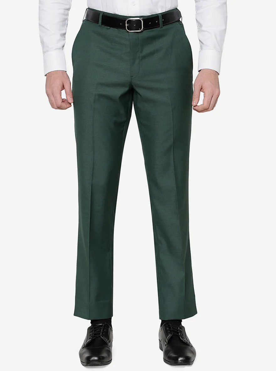 Green Solid Classic Fit Formal Trouser | JadeBlue