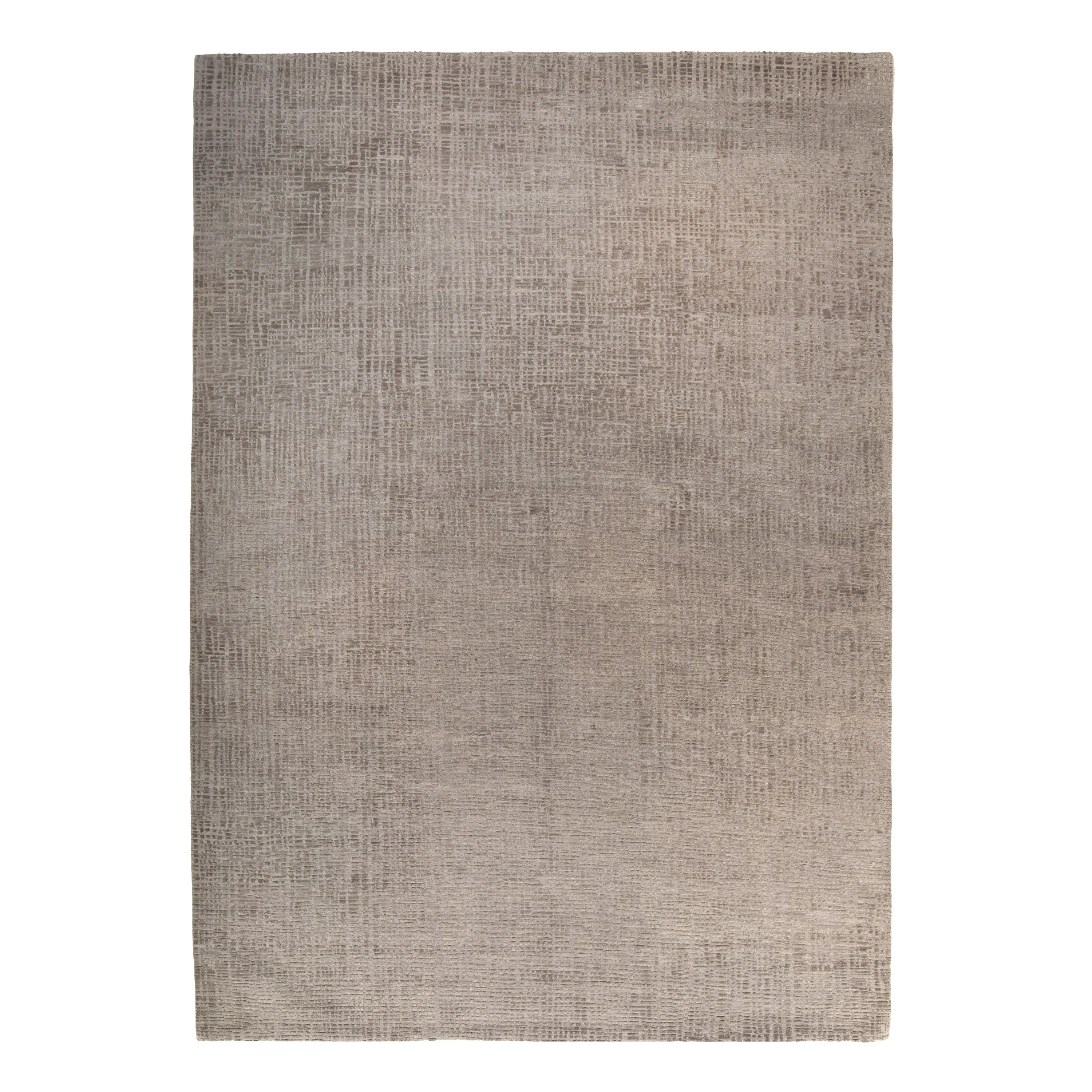 Grey Contemporary Tibetan Wool Silk Blend Rug - 10' x 14'