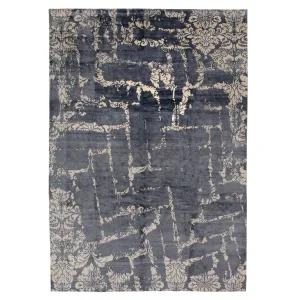 Grey Modern Wool Blend Rug - 9' x 12'