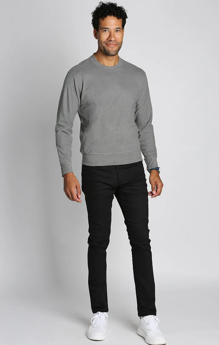 Grey Ultra Soft Ribbed Crewneck