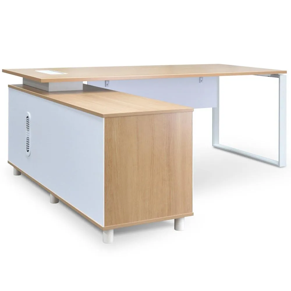 Halo 180cm Executive Office Desk With Left Return - Natural