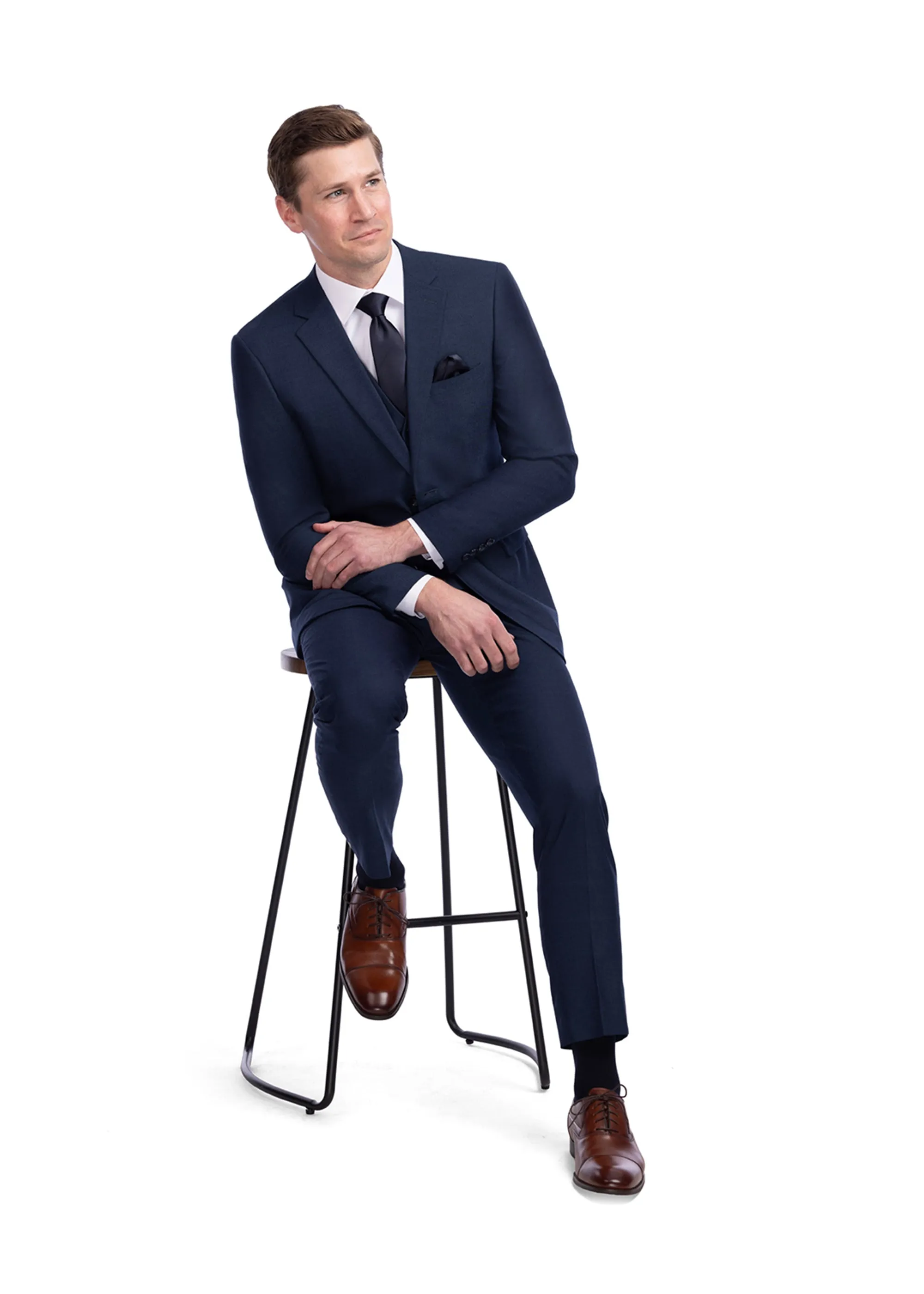 Heathered Navy Blue Suit