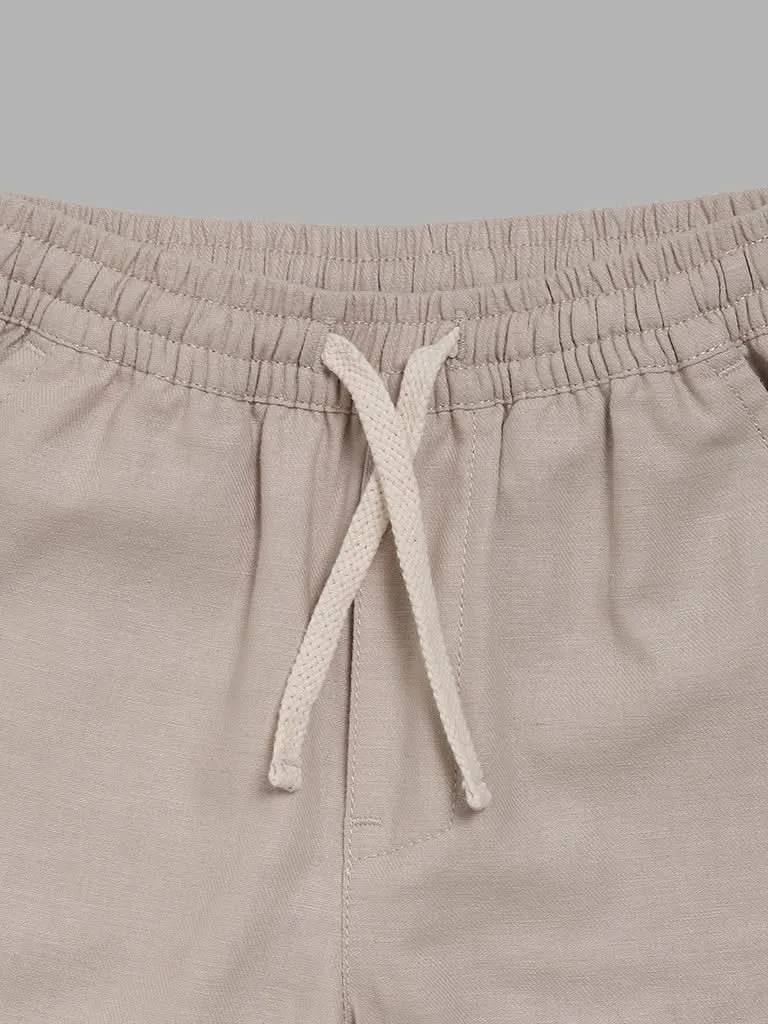 HOP Kids Beige Tapered Trousers