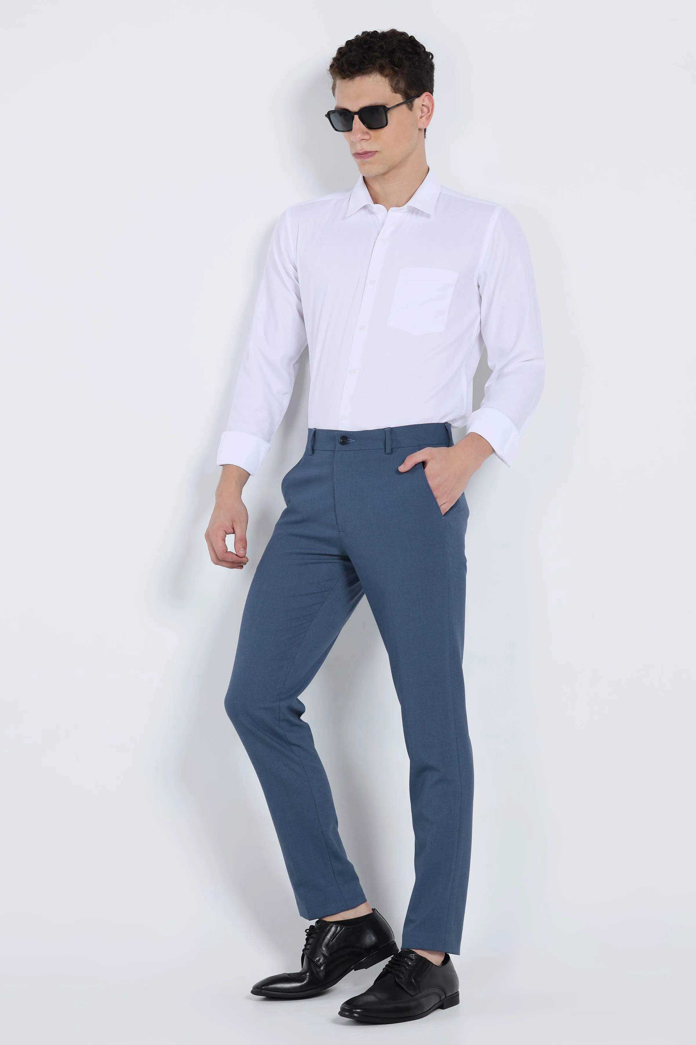 Ivyn Elegant Sapphire Formal Trousers for Men's