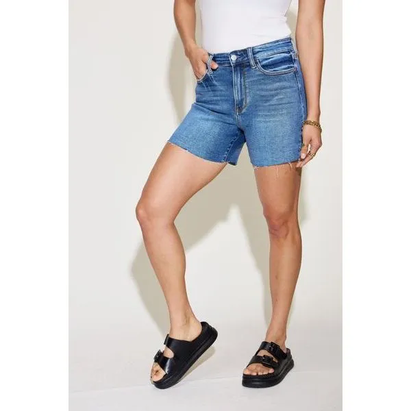 Judy Blue Full Size High Waist Slim Denim Shorts