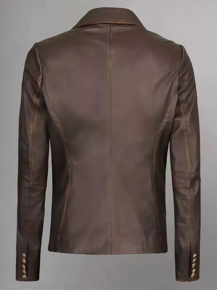 Kinley Womens Leather Blazer Jacket